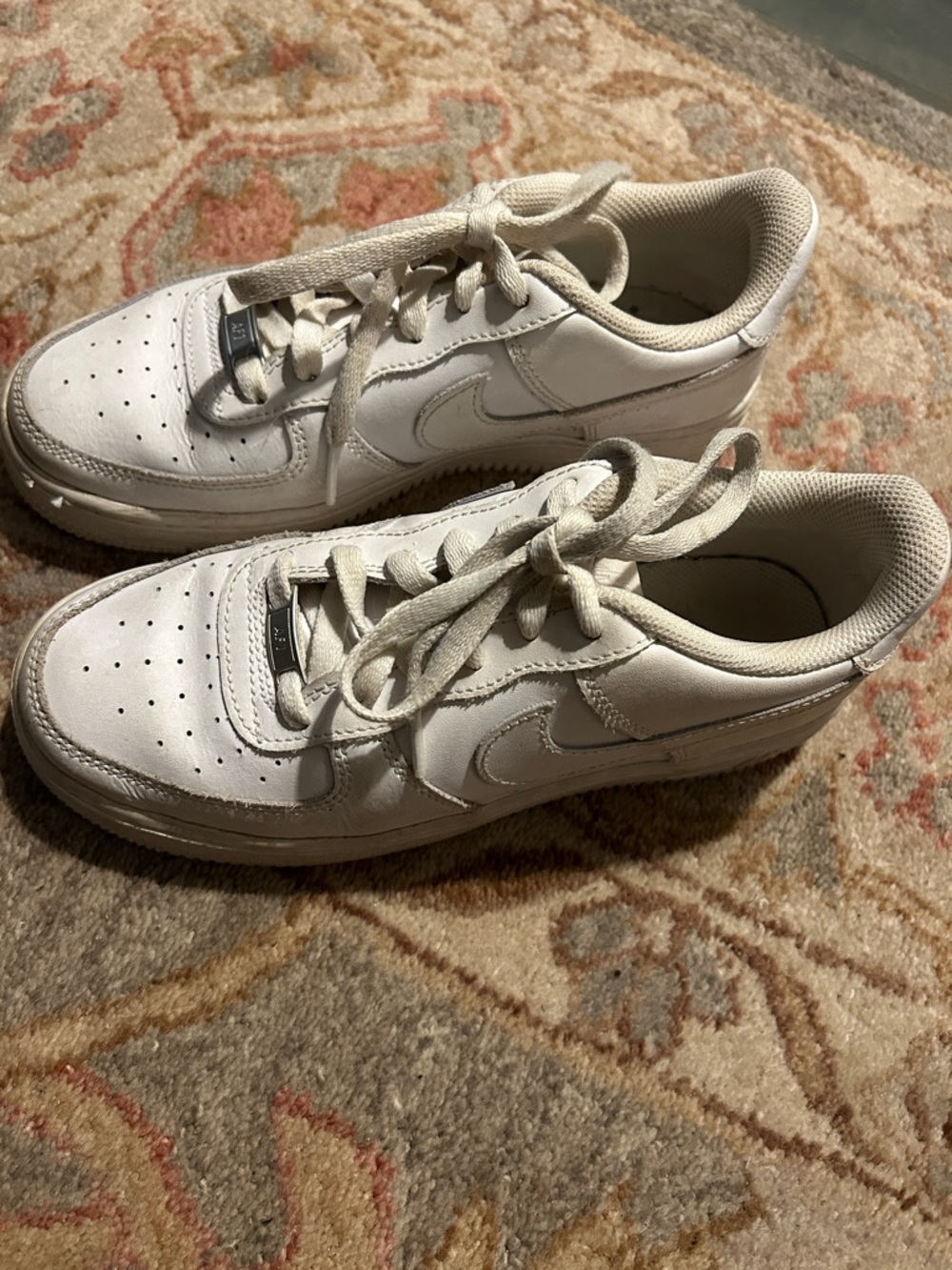 Nike White Low-Top Air Force 1s Leather Sneakers